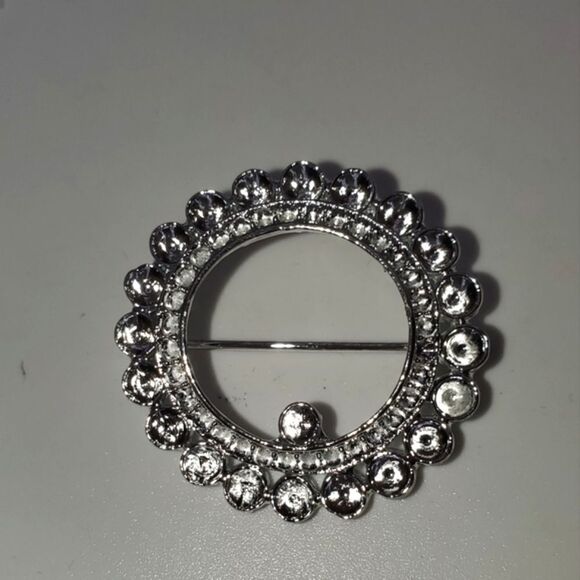 🟢3/$19🟢 2x Silver Round Brooch Setting Mounting Pin Blank DIY Jeweler - Picture 5 of 6